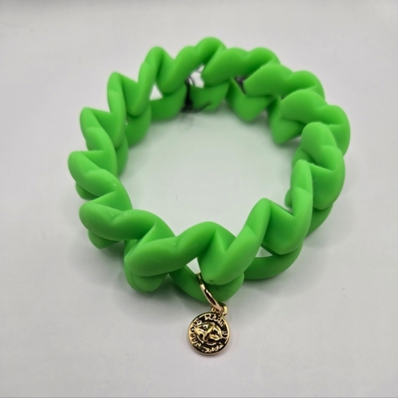 Marc By Marc Jacobs Green Silicon Stretchy Bracelet With Charm - Picture 2 of 5
